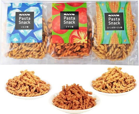 Sanshu Sohonpo Pasta Snack Pasta Snack Crunchy Texture Snacks (3 Gift Bags (Salt, Tomato, Corn Potage))
