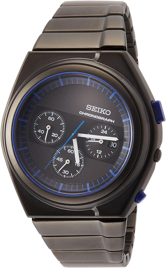 Seiko x Giugiaro SCED061 Wristwatch, Spirit Smart Driving, Reproduction, Limited to 1000 Pieces, Black and Blue, Bracelet Type