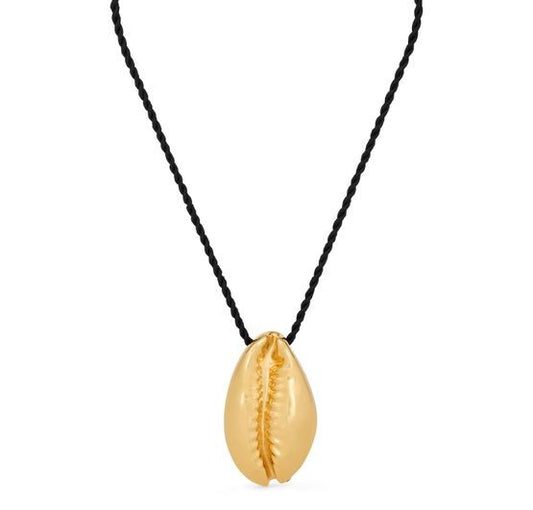 Celine défilé shell necklace in brass with gold finish and silk - Image 1