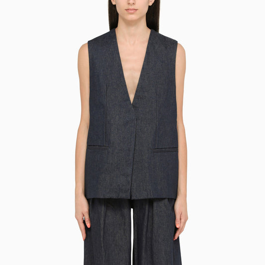 Amiri アミリブルーコットンチョッキ - Image 1