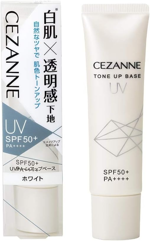 Cezanne UV Tone Up Base, White, 1.1 oz (30 g), Makeup Base, White Skin, SPF50+/PA++++, Waterproof, 1.1 oz (30 g)