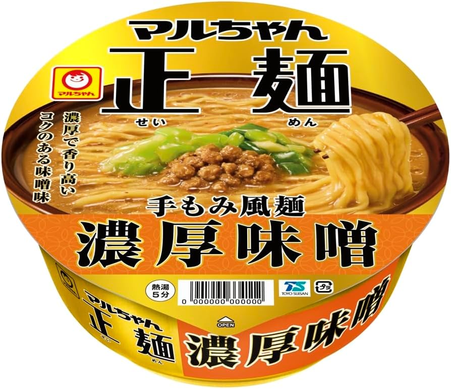 Maru-chan Masamen Cup, Thick Miso (4.6 oz (131 g) / Cup Noodles), Instant Ramen (Mochi Hand Mimi Style Noodles x Highly Scented Thick Miso Soup), Box Buy, Ramen, Toyo Suisan