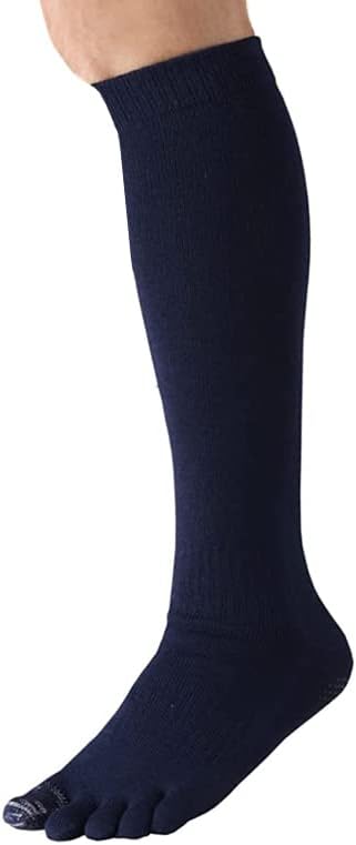 [すべり止め付き] 親指補強 5本指ソックス ハイソックス 2足セット 抗菌 防臭 日本製 [ケンビー]