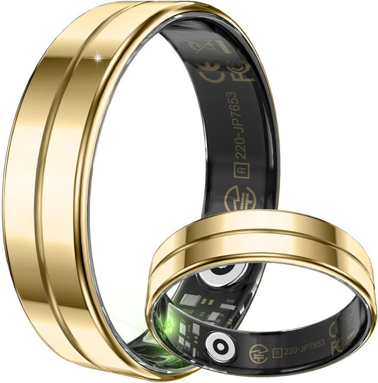 JUSUTEK 2025 Popular Ultra Lightweight Stainless Steel Smart Ring, Activity Tracking Ring, Fitness Smart Ring, Full Face Numerical Stability Sensor Function Management, 0.1 oz (2.5 g), Experience Game
