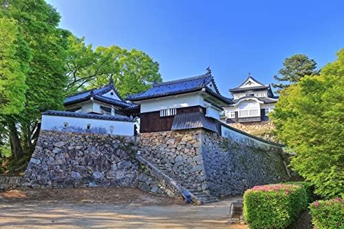 【日本の風景ポストカード】岡山県高梁市 石垣がそびえる備中松山城と新緑１ はがき お土産 ハガキ 撮影/kazukiatuko