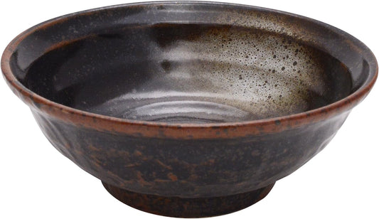 Ichikyu 131-1307 Mino Pot, Oil Droplet Crystal, Ramen Bowl, Bowl, Bowl, Udon, Buckwheat, Diameter Approx. 7.7 x Height 2.9 inches (19.5 x 7.3 cm), Microwave and Dishwasher Safe, Made in Japan