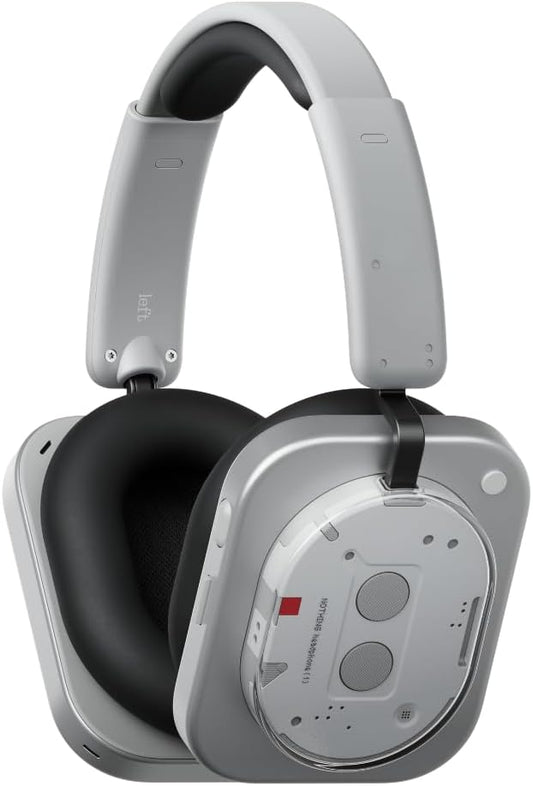 Nothing Headphones (1) Hybrid Active Noise Cancelling Headphones, Wireless Over-Ear Headphones with 6 Microphones, Personalized Spatial Audio, Tuned by KEF, Up to 80 Hours Playback, Bluetooth Headset
