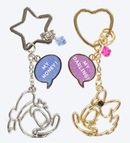 [TokyoDisneyResort] Donald & Daisy Pair Key Chain, Tokyo Disney Resort Exclusive TDR Speech Bubble Design, Keychain, Donald Duck Daisy Duck, multicolor