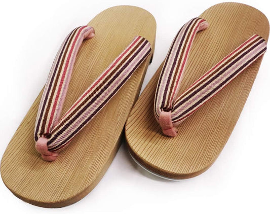 300 Years of Tradition Connected by Craftsmen Kiso Geta, Women's, Striped Pattern, Traditional Crafts, Made in Japan