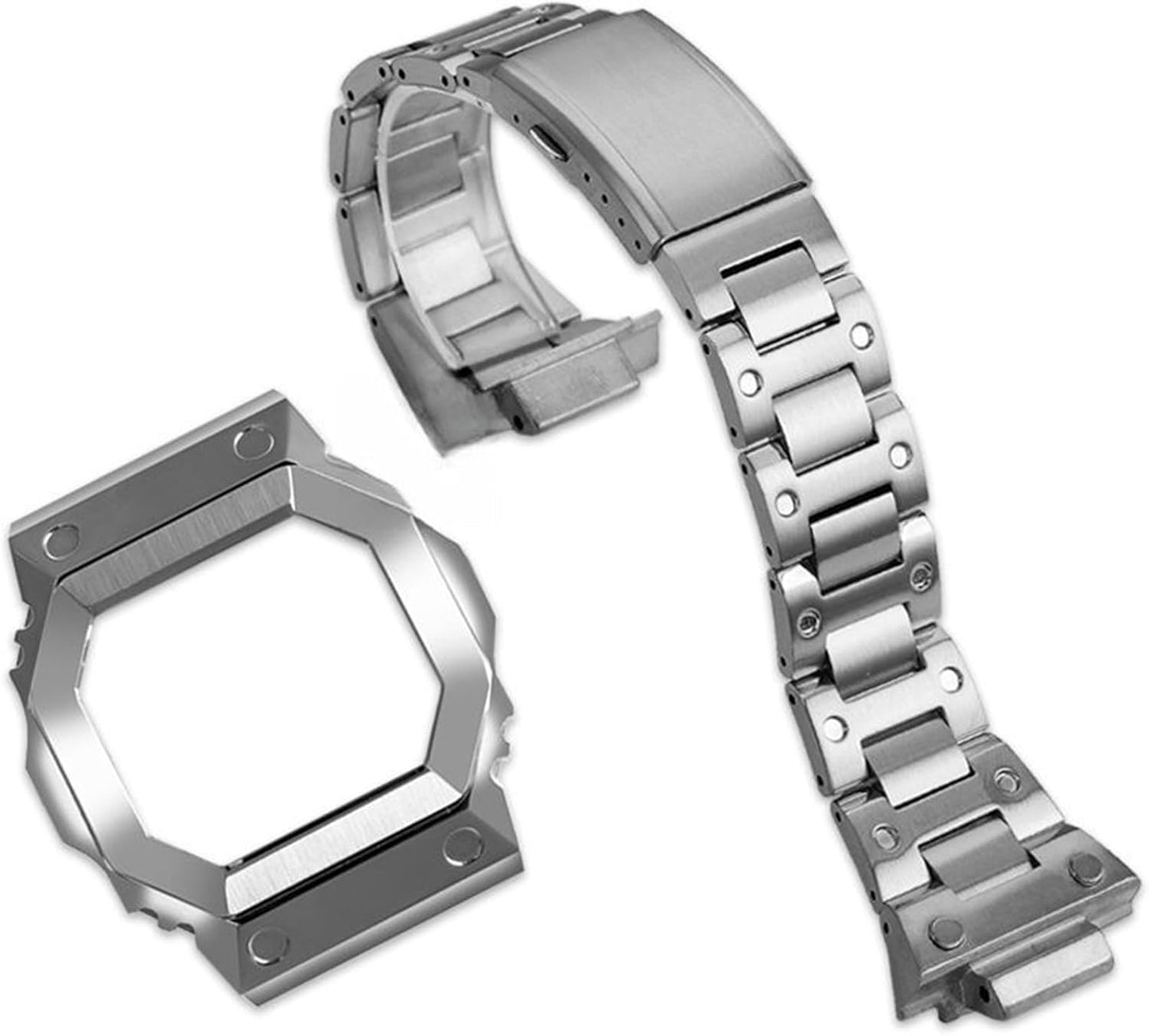 For GX-56BB/GXW-56 Giant Square Dedicated Watch Band + Case, Compatible G-SHOCK Cover Model, Custom Stainless Steel, Waterproof, Sweatproof and Rustproof, Metal Men's Watch Modification
