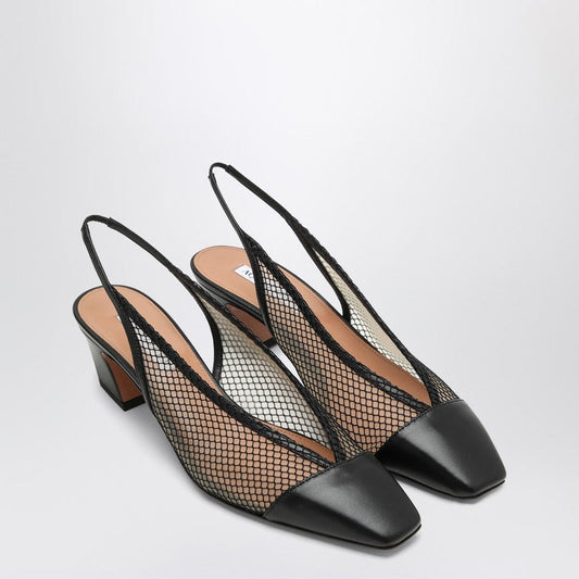 メッシュと革のAquazzura Margotブラックスリングバック - Image 1