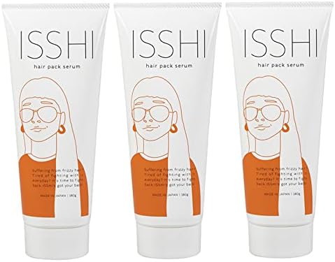 ISSHI Hair Pack Serum, Hair Mask, Acid Heat Treatment, Curly Hair, Wavy & Spread Repair, Smooth Straight Treatment (Set of 3)
