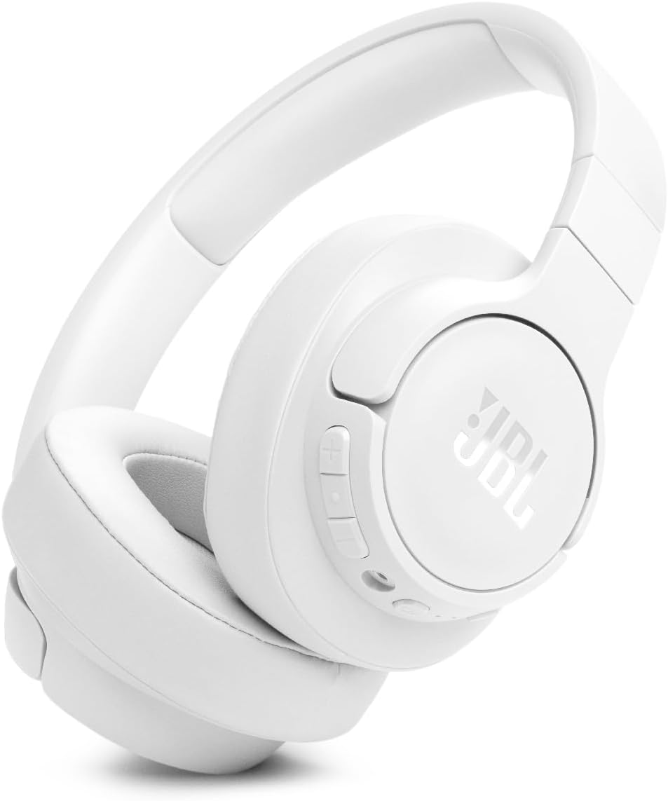 JBL Tune 770NC Wireless Headphones Over-Ear Noise Cancelling App Compatible Multipoint 40mm Driver (White)