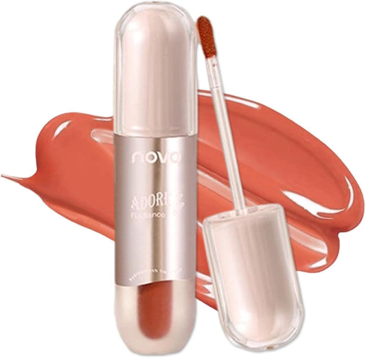 SWEET NIGHT Glossy Lip, Purupuru Moisturizing, Difficult to Fall Off Mask, For All Generations, Transparency, Luster, Long Lasting Color Retention, High Coloring & Moist Finish (05 - Coffee Brown)