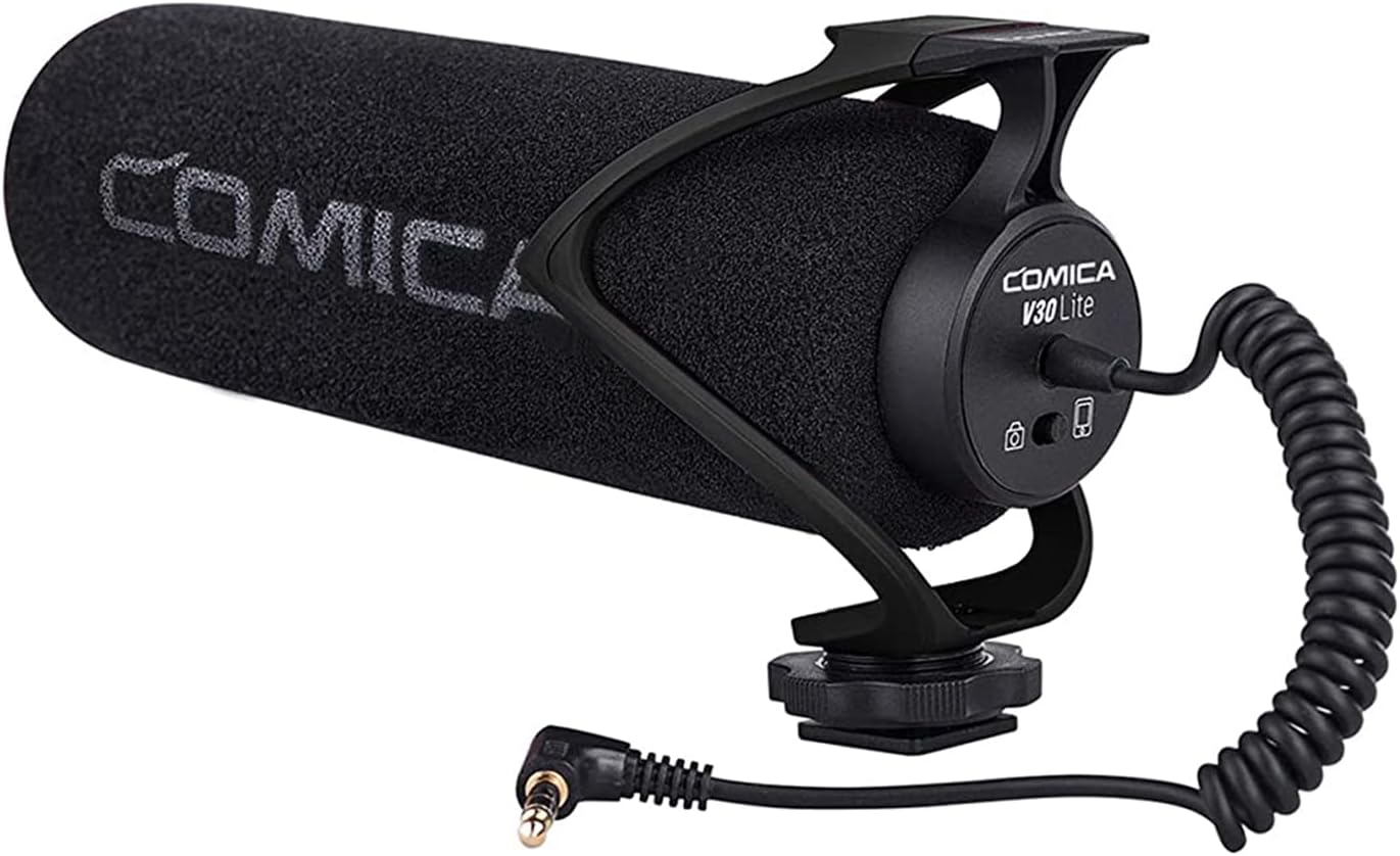Comica CVM-V30 LITEビデオガン外付けマイク高性能SONY/Nikon/Canon/一眼レフカメラ/iPhone/Huawei用(黒)