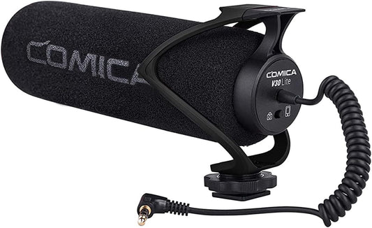 Comica CVM-V30 LITEビデオガン外付けマイク高性能SONY/Nikon/Canon/一眼レフカメラ/iPhone/Huawei用(黒)
