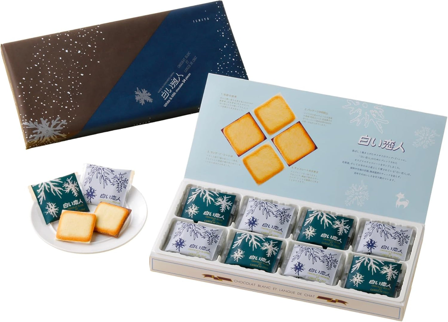 ISHIYA Shiroi Koibito (White & Black) 24-Piece Pack