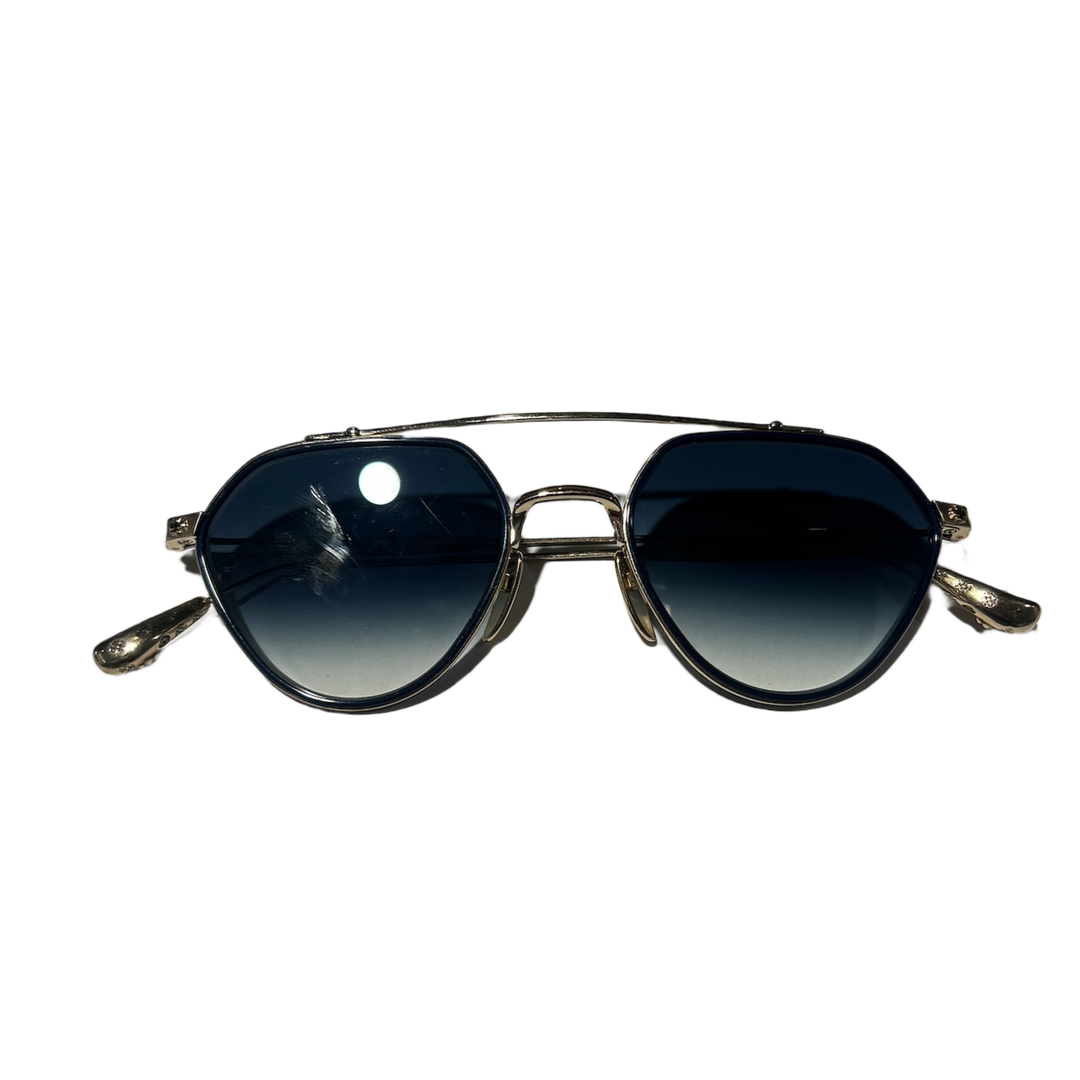 CHROME HEARTS 'GOLD/NAVY' BONE PRONE SUNGLASSES