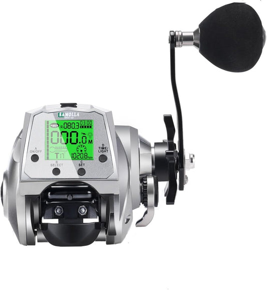 (2025 Model Limited) Bait LED with Counter, Waterproof, Professional Rechargeable Model and Regular Model, Line Counter 7.2 Gear Ratio, Replaceable Battery, Super Large Drag Force, 22.0 lbs (10