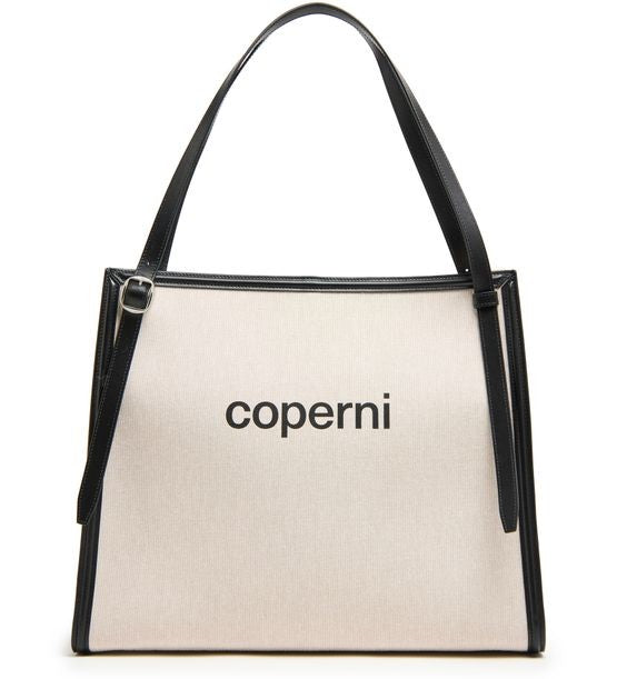 COPERNI ブランドロゴ キャンバス ベルトトートバッグ - Image 1