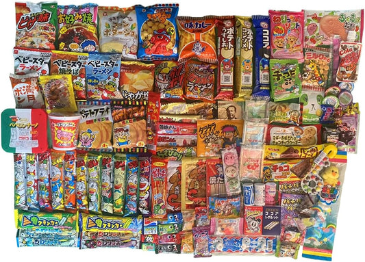 Traditional Japanese Snacks Assortment Set, Approximately 100 Types, 100 Pieces, Quality Priority, Classic Sweets