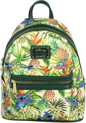 Loungefly Disney Lilo & Stitch - Mini mochila con estampado de piña hawaiana de 11 pulgadas