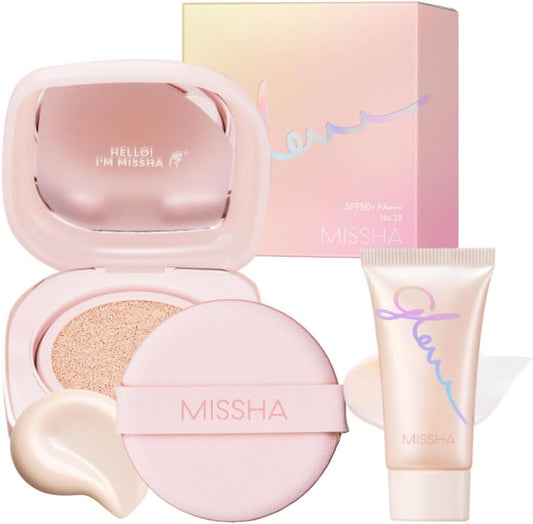 [MISSHA] Missha Glow Cushion Foundation (Luminous Cover) (No.19 Fair, Skin Balm Mini Included)