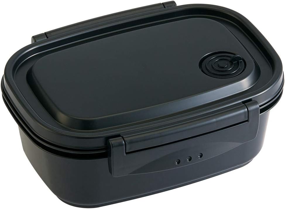 Skater XPM4 Raku Light Lightweight Bento Box, M, Microwave Safe, 18.7 fl oz (550 ml), Black Sealed Container, Storage Container