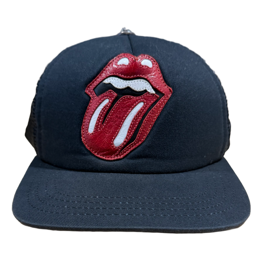 CHROME HEARTS 'ROLLING STONES' BLACK TRUCKER HAT