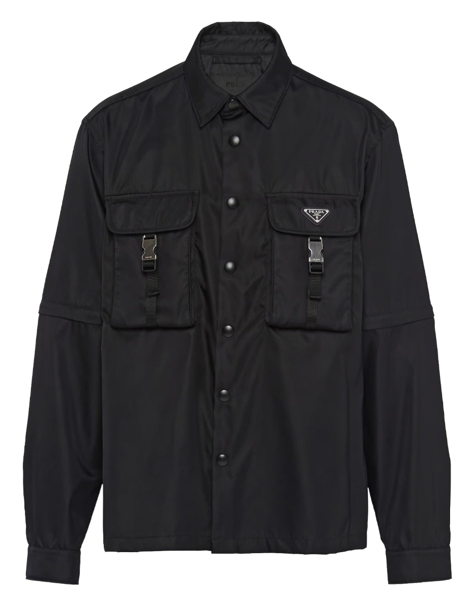 PRADA BLACK RE-NYLON CONVERTIBLE SHIRT