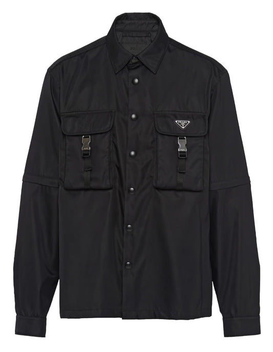 PRADA BLACK RE-NYLON CONVERTIBLE SHIRT