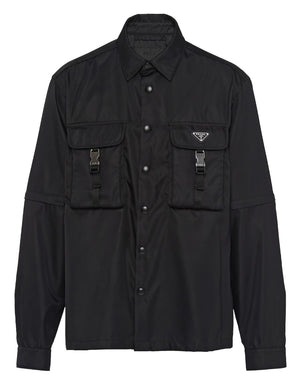 PRADA BLACK RE-NYLON CONVERTIBLE SHIRT