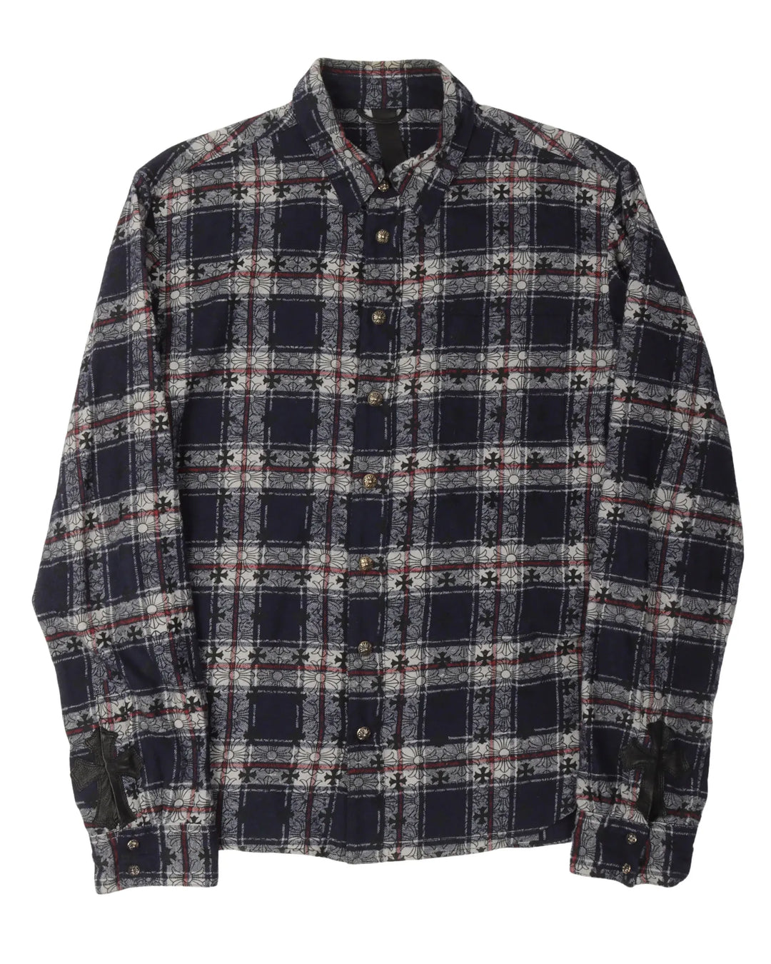 CHROME HEARTS 'LOOSE ENDS' BLUE FLANNEL