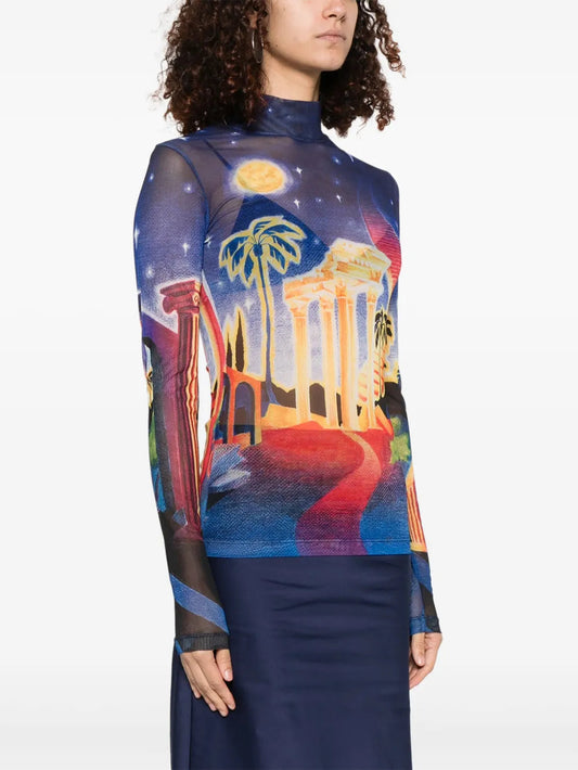 Casablanca プリント付きカサブランカTシャツ - Image 1