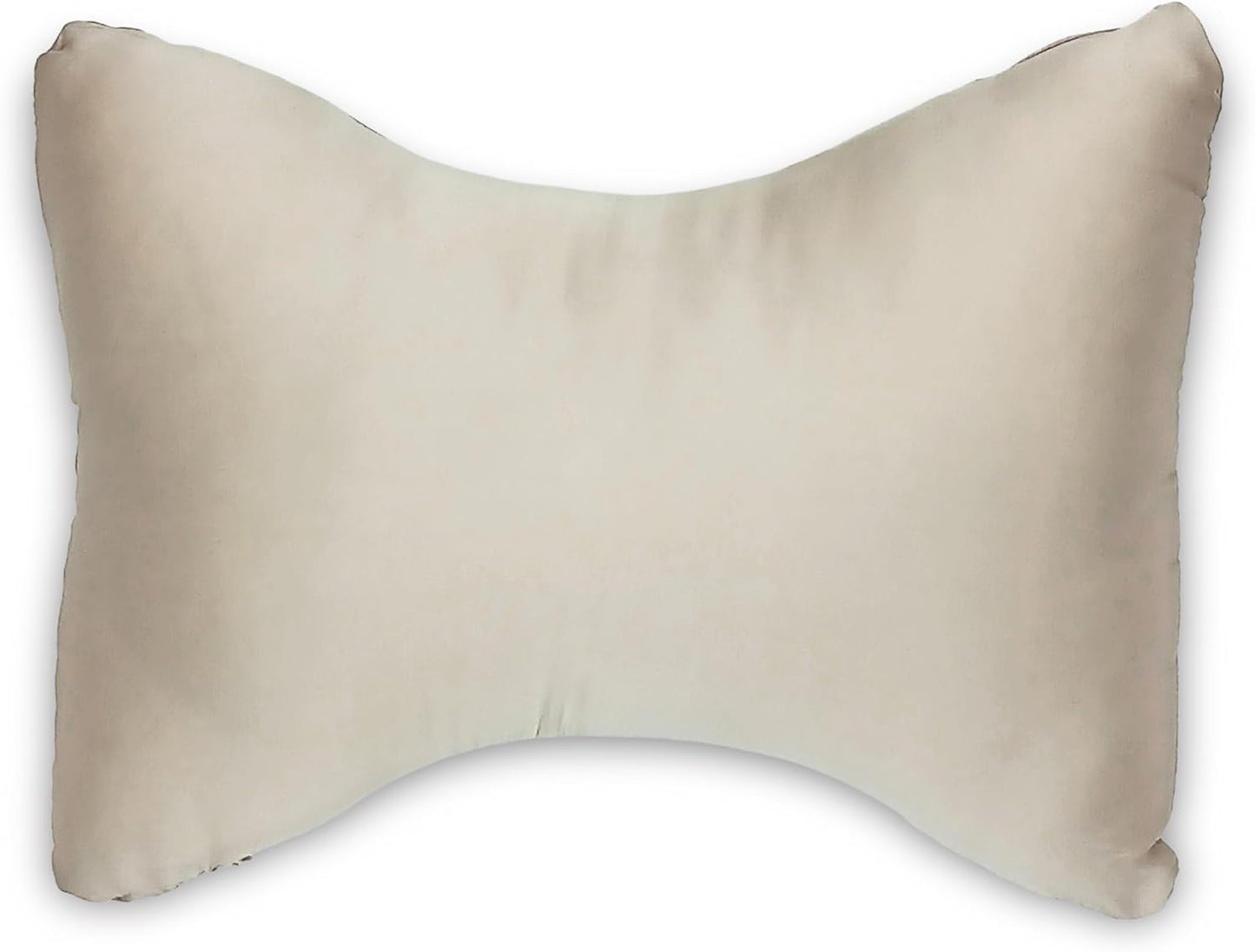 MORIPiLO Neck Pillow, Car (100% Silk, Gentle on Skin and Hair), Headrest, Neck Pad, Portable Pillow, Compact, Airplane, Neck Pillow, Fun de SILK Mini Pillow (Gold Beige)