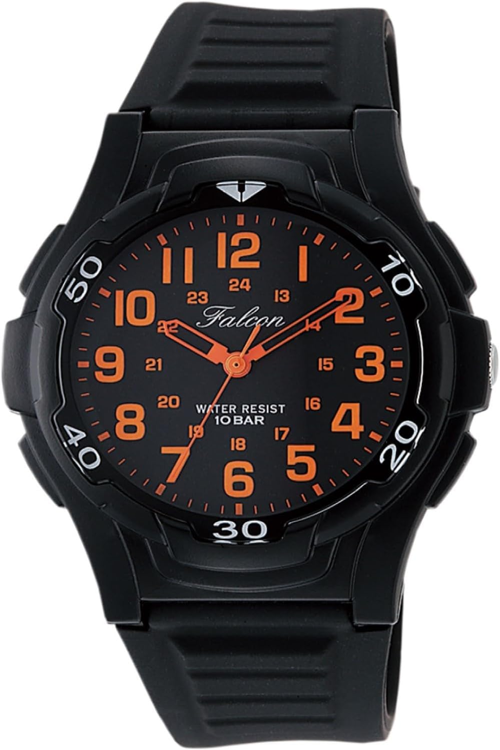 Citizen Q&Q VP84-853 Men's Analog Wristwatch, Waterproof to 10 ATM, Urethane Strap, Black, Orange