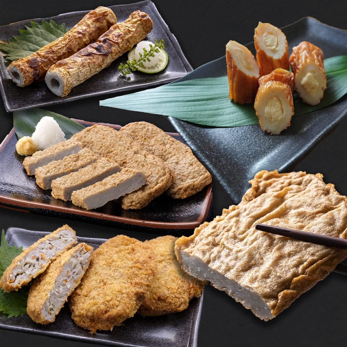 Yasuoka Kabao Uwajima Jakoten Bamboo Wreath, Popular Set (4 Types / Paste), Ehime Jakoten, Bamboo Wreath (3 Uwajima Jakoten), 3 Potatoes, 2 Jacachikuwa, 1 Cheese Chikuwa, Side Dishes, Snacks