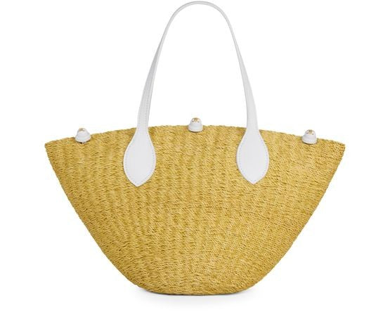 CELINE Small Triomphe beads basket in sisal and calfskin - Image 1