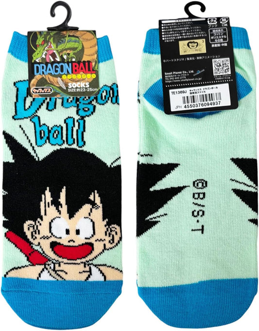 Small Planet Women's Dragon Ball Son Goku Smile Character Socks, 9.1 - 9.8 inches (23 - 25 cm)