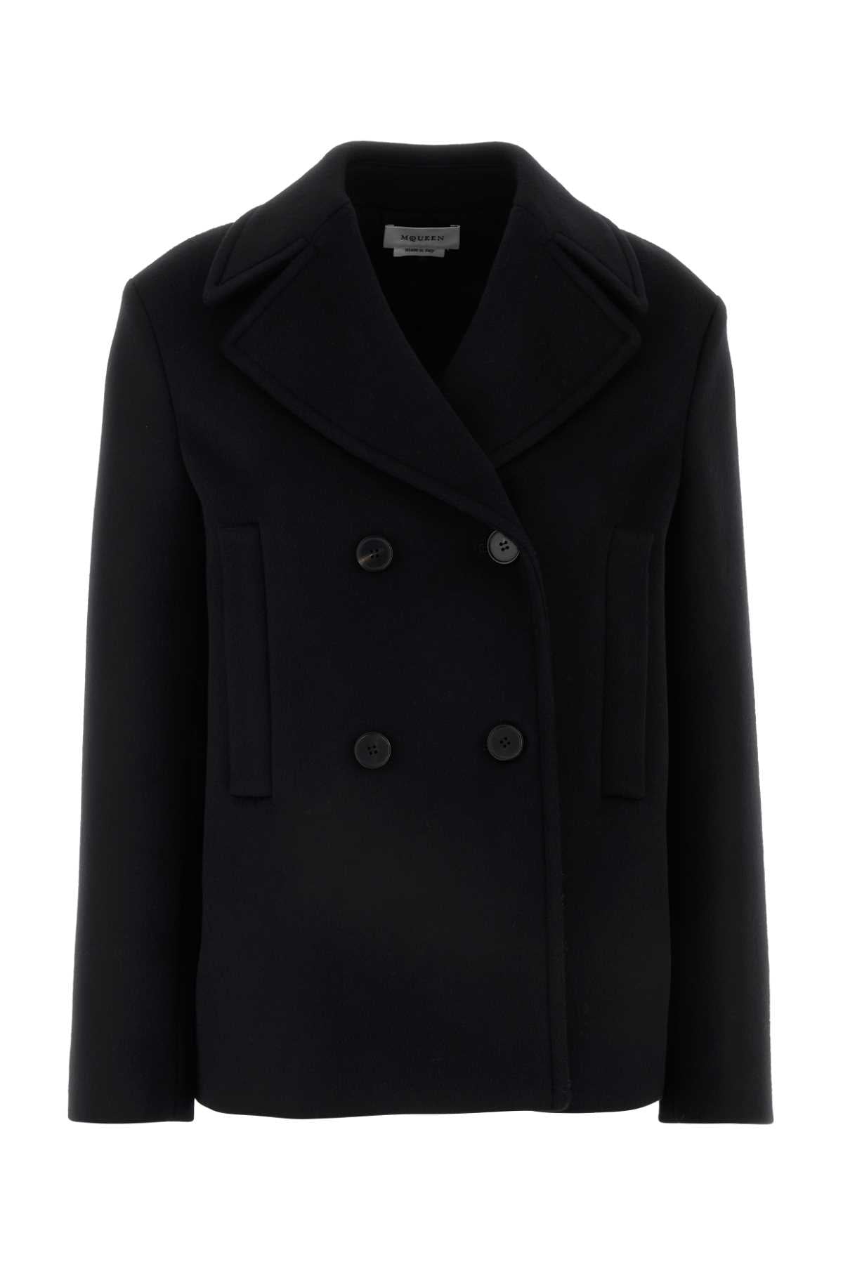 Alexander Mcqueen アレクサンダーマックイーンブラックフェルトコート - Image 1