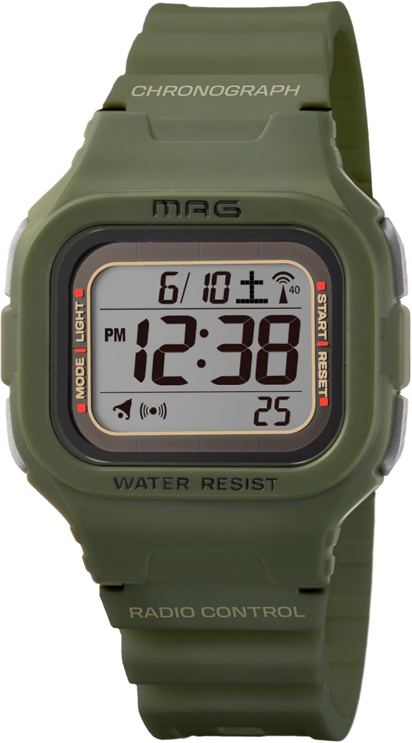 MAG MW-550A GR Digital Radio Solar Dual Power Waterproof Urethane Strap Small for Children MW-550A GR Green