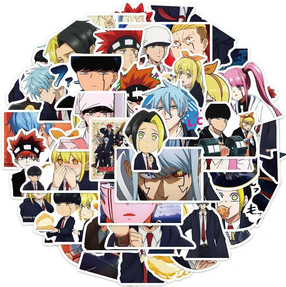 For Mushle Stickers, Set of 50, Cute Anime for Mushle Stickers, Suitcase Stickers, Stationery Stickers, Waterproof Decals, Cute, Stylish, Manga, DIY Stickers, Popular, Anime, Moe Goods, Gift