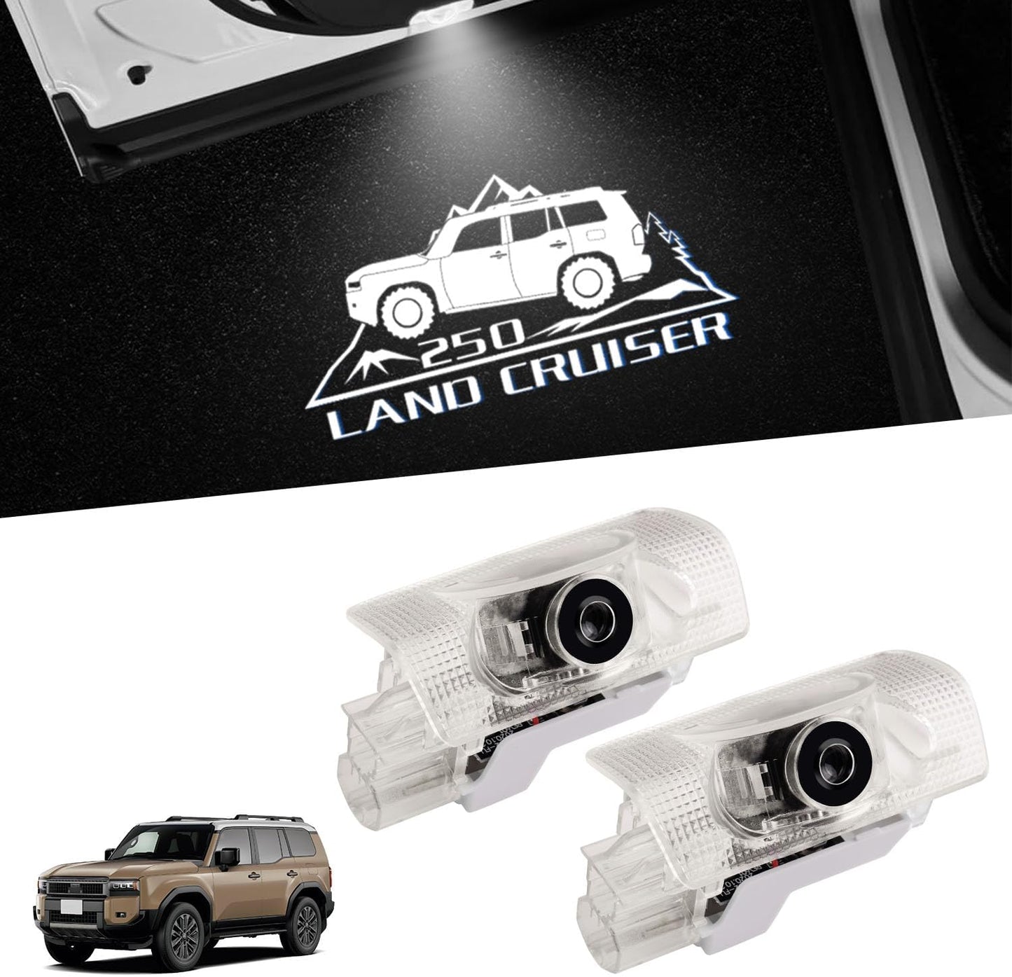 Toyota Land Cruiser 250 Courtesy Lamp LED with Laser Logo Rank TRJ250W/GDJ250W Type 5 Seater 7 Seater Dedicated Foot Lamp High Brightness Genuine Replacement Easy Installation Coupler On Car