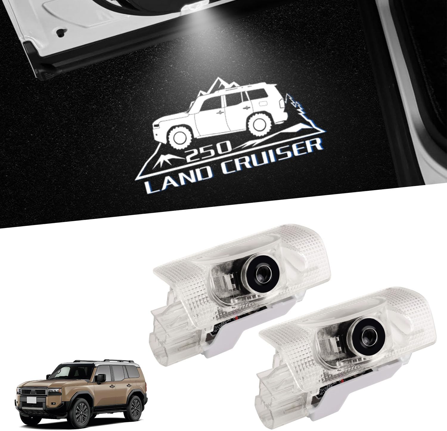 Toyota Land Cruiser 250 Courtesy Lamp LED with Laser Logo Rank TRJ250W/GDJ250W Type 5 Seater 7 Seater Dedicated Foot Lamp High Brightness Genuine Replacement Easy Installation Coupler On Car