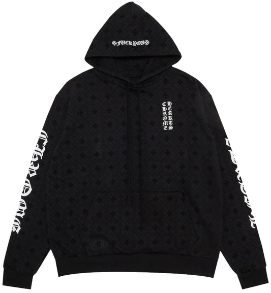 CHROME HEARTS 'BLACK' MONOGRAM VERTICAL LOGO HOODIE