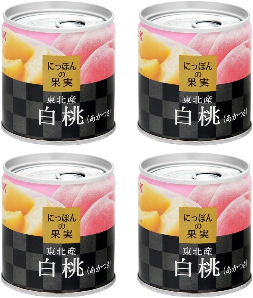 (Official) k&k Noodle White Peach, Akatsuki 6.7 oz (195 g) x 4, Canned Fruit, Made in Japan