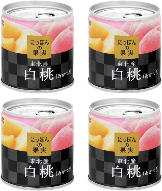 (Official) k&k Noodle White Peach, Akatsuki 6.7 oz (195 g) x 4, Canned Fruit, Made in Japan