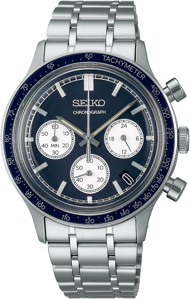 Seiko Watch SBTR053 Selection Men's Analog Quartz Chronograph Silver, Silver, Bracelet Type