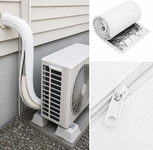 【巻くだけで節電◎】エアコン 冷房 効率 アップ 室外機 アルミ カバー 掃除 対策 チャック式 [並行輸入品]