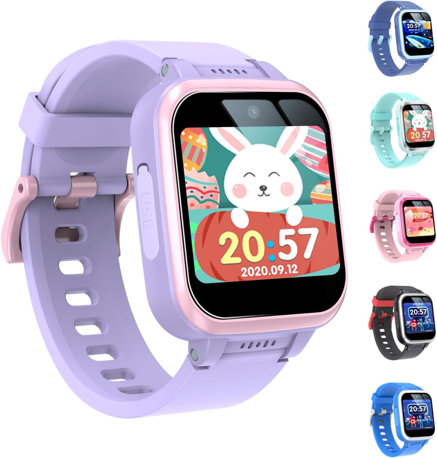 Kids Watch, Smart Watch, Girls, Toys, Boys, Toys, Smartwatch, Wristwatch, Wristwatch, 6, 7, 8, 9, Birthday Gift, Selfie Camera, Game, Music, Alarm, Pedometer, Recording, Recording, Kindergarten
